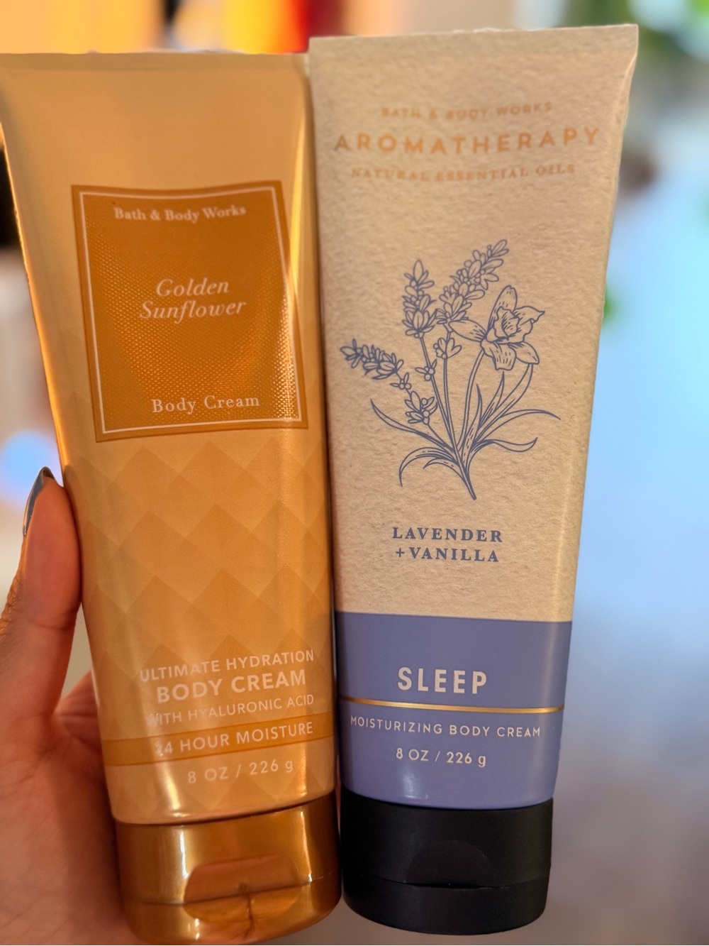 Bath and body works Golden Sunflower & Lavender Vanilla Body Creams duo